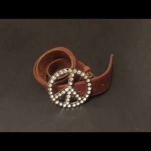 Leatherock Swarovski Crystal Peace Belt